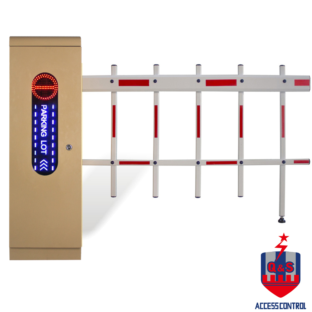 HBF11-2F3 1-6meters 3S DC 24V LED Traffic Light Cabinet Two Fence Arm Boom Barrier 
